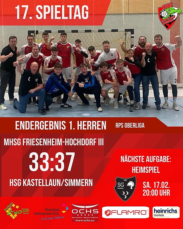 Auswärtssieg der Herren 1 gegen die HSG Friesenheim/Hochdorf 3!
