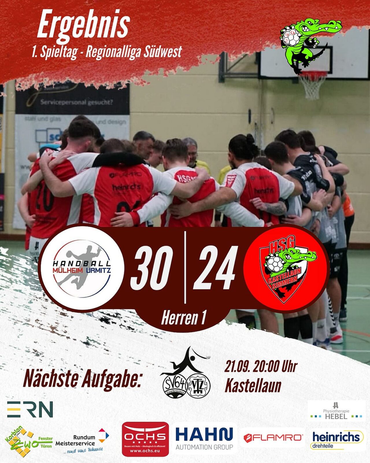 Niederlage gegen Mülheim-Urmitz im ersten Spiel der neuen Saison für die Herren 1!