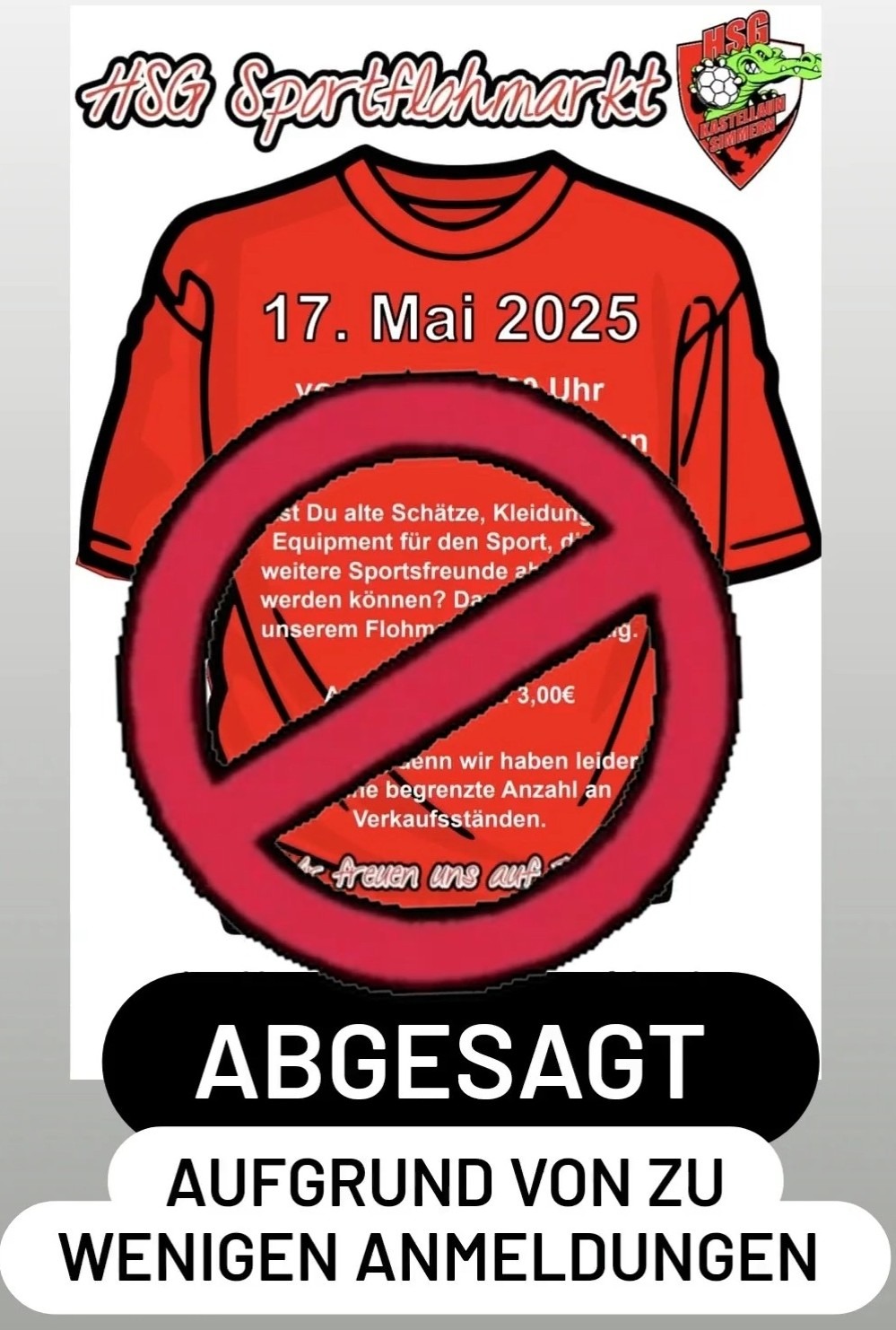 Sportflohmarkt abgesagt