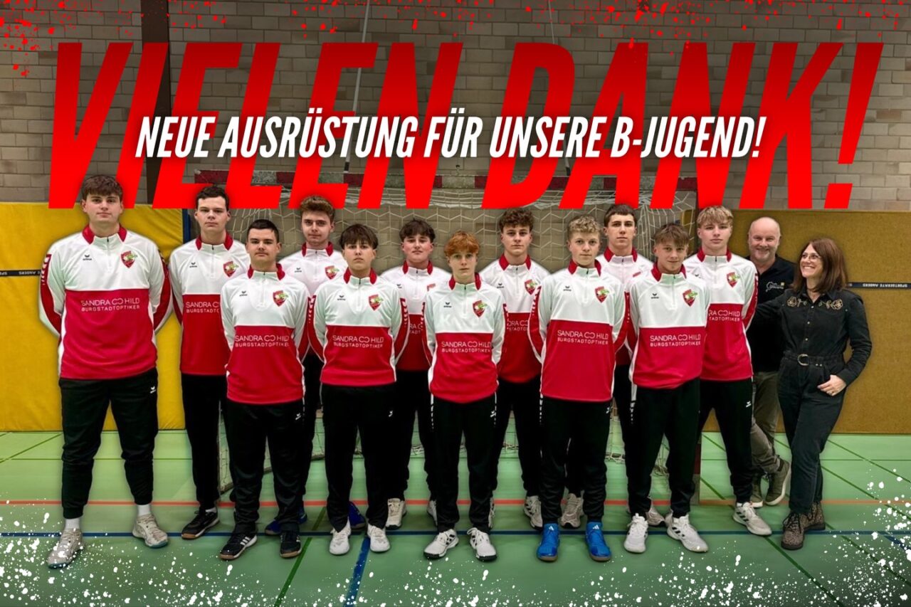 Unsere männliche B-Jugend freut sich über neue Trainingsanzüge!