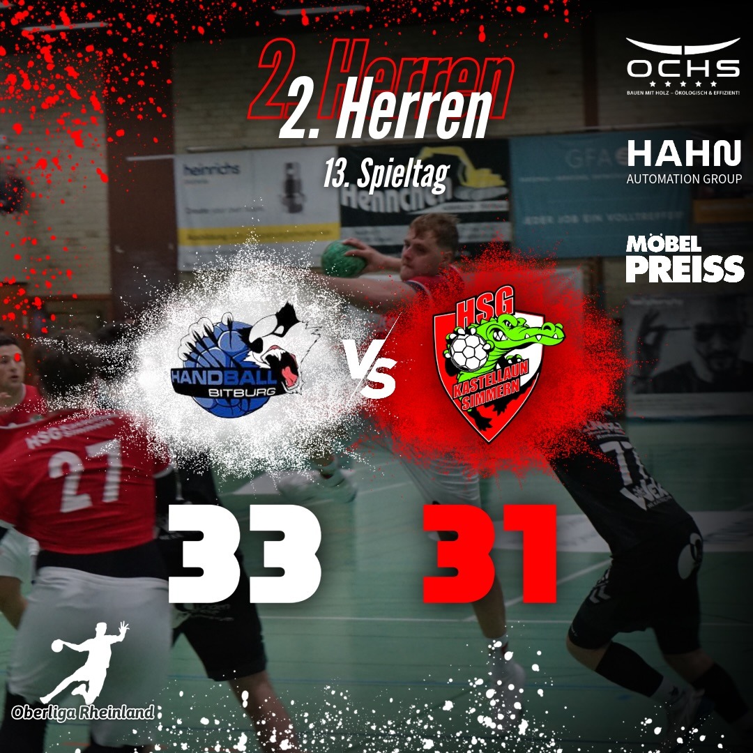 Bericht: Herren II mit knapper Niederlage in Bitburg